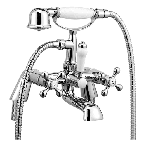 Wasserrhythm Victorian Telephone Bath Mixer Taps with Shower Attachment